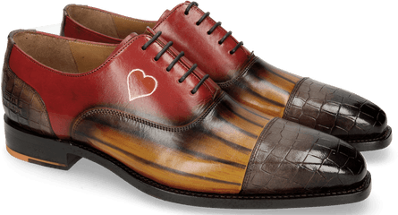 Kylian 1 Crock Stone Ocra Lines Red Melvin U0026 Hamilton - Derby Shoe Png