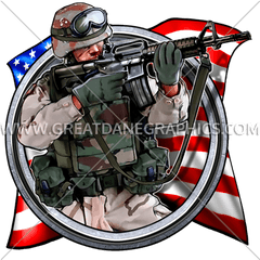 American Soldier - Soldier Illustration T Shirt Png