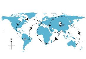 Blue Earth Airplane Flight Map Free HD Image - Free PNG