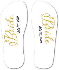 Bride Flip Flops White Png