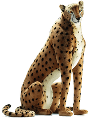 Sitting Cheetah Transparent Image - Life Size Realistic Stuffed Animals Png