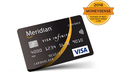 Meridian Visa Cash Back Card - Transparent Png Credit Card Png