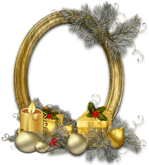 Gold Oval Frame - Christmas Frame Transparent Background Merry Christmas Frame Png