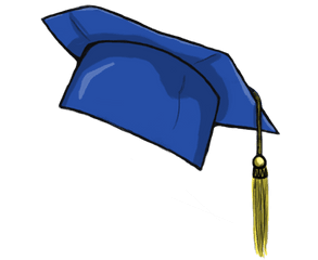 Graduation Hat Flying Caps - Blue Graduation Cap Png