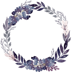 Flower Wreath Leaf Purple - Purple Flowers Foliage Garland Purple Flower Wreath Png