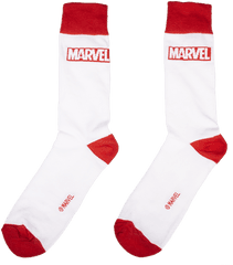 Marvel - Avengers Endgame Marvel Logo Red And White Socks Avengers Png