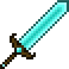 Minecraft Dimond Sword Clipart - Wooden Sword Minecraft Png