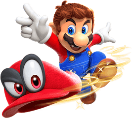 Super Mario For The Nintendo - Mario Odyssey Throwing Hat Png