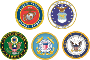 Military Branch Emblem Clip Art Army - Five Branches Of The Military Png