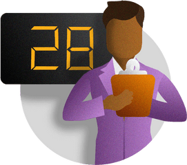 Download Football Scout Recording Statistics With Scoreboard - Illustration Png