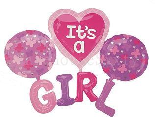 Baby Shower Png Frames - A Girl Balloon