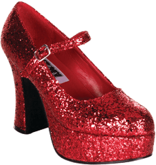 Red Glitter Shoes Uk Transparent Png - Platform Shoe