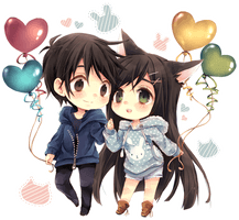 Chibi Couple Anime Free Photo - Free PNG