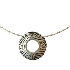 Enso Double Sided Necklace - Japanese Waves And Art Deco U2014 Eron Hamill Artisan Jewelry Png