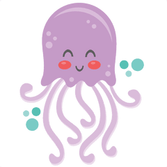 Jellyfish Svg Happy Transparent Png - Cute Jellyfish Clipart