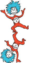 Dr Seuss Thing 1 And 2 - Cartoon Cat And The Hat Png