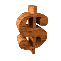 Dollar Sign Wood Transparent Png - Number