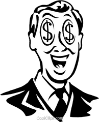 Man With Dollar Sign Eyes Royalty Free Vector Clip Art - Dollar Signs In His Eyes Png