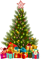 Christmas Tree With Lights - Christmas Tree Png Free