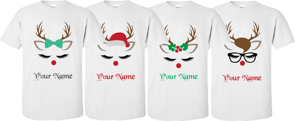 Personalised Christmas Reindeer T - Reindeer Shirts With Names Png