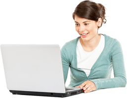 Using Girl Laptop Happy Free HQ Image - Free PNG