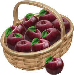 Download Apple Art Red Illustration - Basket Of Apples Drawing Png