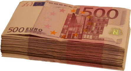 500 Euro Note Banknotes Money 10 - Stack Of Euros Transparent Png