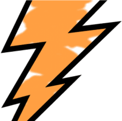 Lightening Clipart Orange - Blue Lightning Bolt Png Blue Lightning Bolt Png