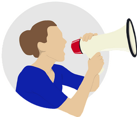 Woman Megaphone Yell - Megafono Png