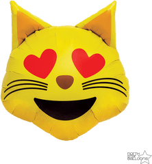 Heart Eyes Emoji - Emoji Cat Heart Eyes 22 In Transparent Transparent Heart Emoji Cat Png