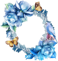 Vintage Floral Blue Frame Png All - Frame Blue Flower Border