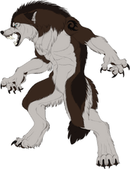 Download Drawn Wolfman Mixed Animal - Fenrirsulfer Werewolf Lines Png