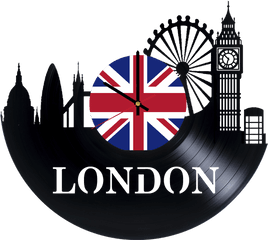 England Handmade Vinyl Record Clipart - Silhouette London Eye Png