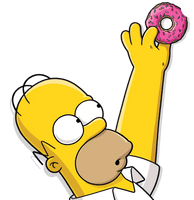 Homer Bart Area Donuts Artwork Simpson - Free PNG