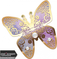 Amethyst Gold Butterfly Graphic - Purple And Gold Butterfly Png