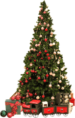 Christmas Tree With Gifts Clip Art - Vintage Christmas Tree Png