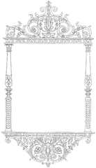 Filigree Silver - Silver Frame Vector Png Hd