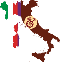 Download Flag Map Of Italian Mse - Most Common Foreign Map Of Italy Png