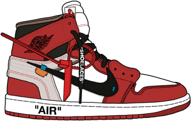 White Jordan 1 Clipart - Air Jordan 1 Cartoon Png