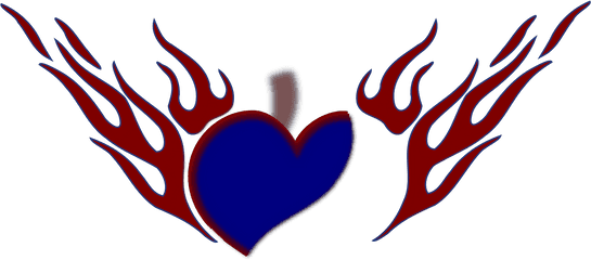 Blue Heart Red Flames Svg Vector Clip - Transparent Purple Flames Png