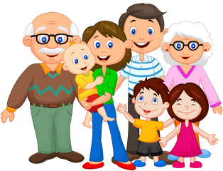 Happy Family Cartoon Png - Extended Family Clipart