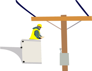 Electrician Power Lines Worker - Cartoon Power Lines Png