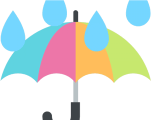 Umbrella Clipart Rain - Umbrella Raindrops Emoji Gotas De Lluvia Animadas Png