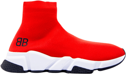 Download Balenciaga Speed Trainer Mid - Balenciaga Speed Trainer Mid Red Png