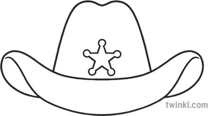 Emoji Cowboy Hat Eyfs Black And White - Language Png