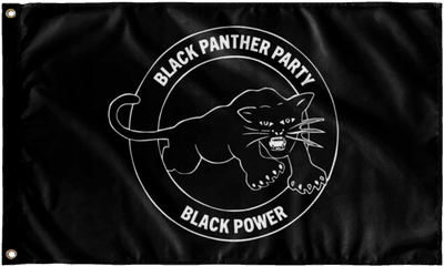 Black Panther Party For Defense Flag - Slowdown Move Over Flag Png