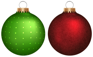 Green And Red Christmas Balls Png Clip - Transparent Background Christmas Ornaments Clipart