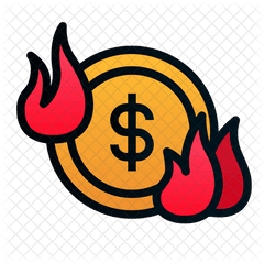 Burn Rate Icon Of Colored Outline Style - Icon Png