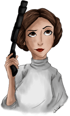 Download Cartoon Princess Leia Png - Leia Star Wars Drawing