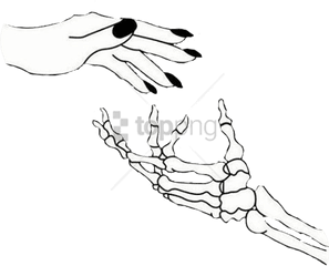 Clipart Black And White Png Tumblr - Skeleton Hands Holding Hands